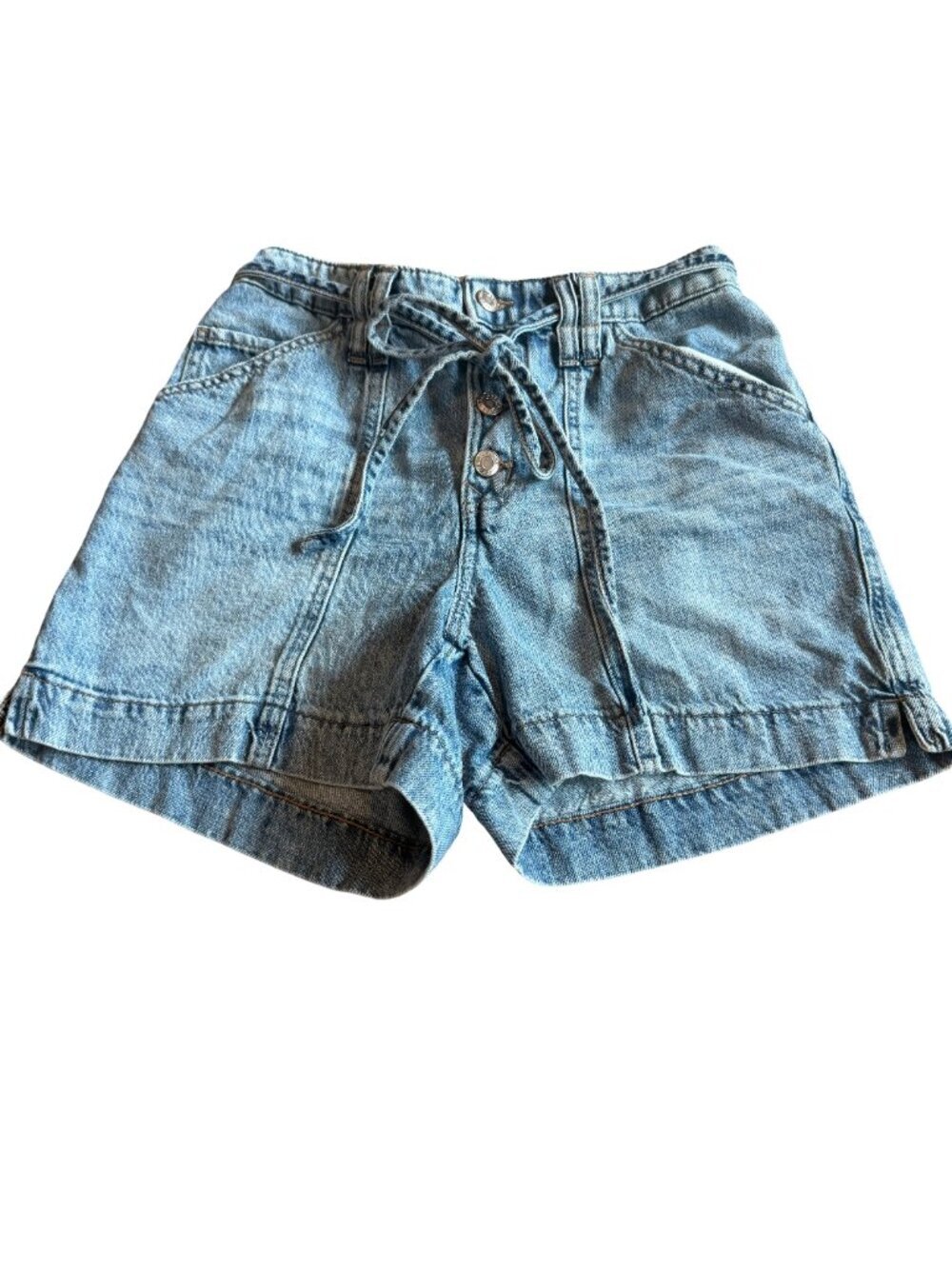 M Jeans Maurices High Waisted Light Wash Denim Shorts Stretch Waist Size 6 Women